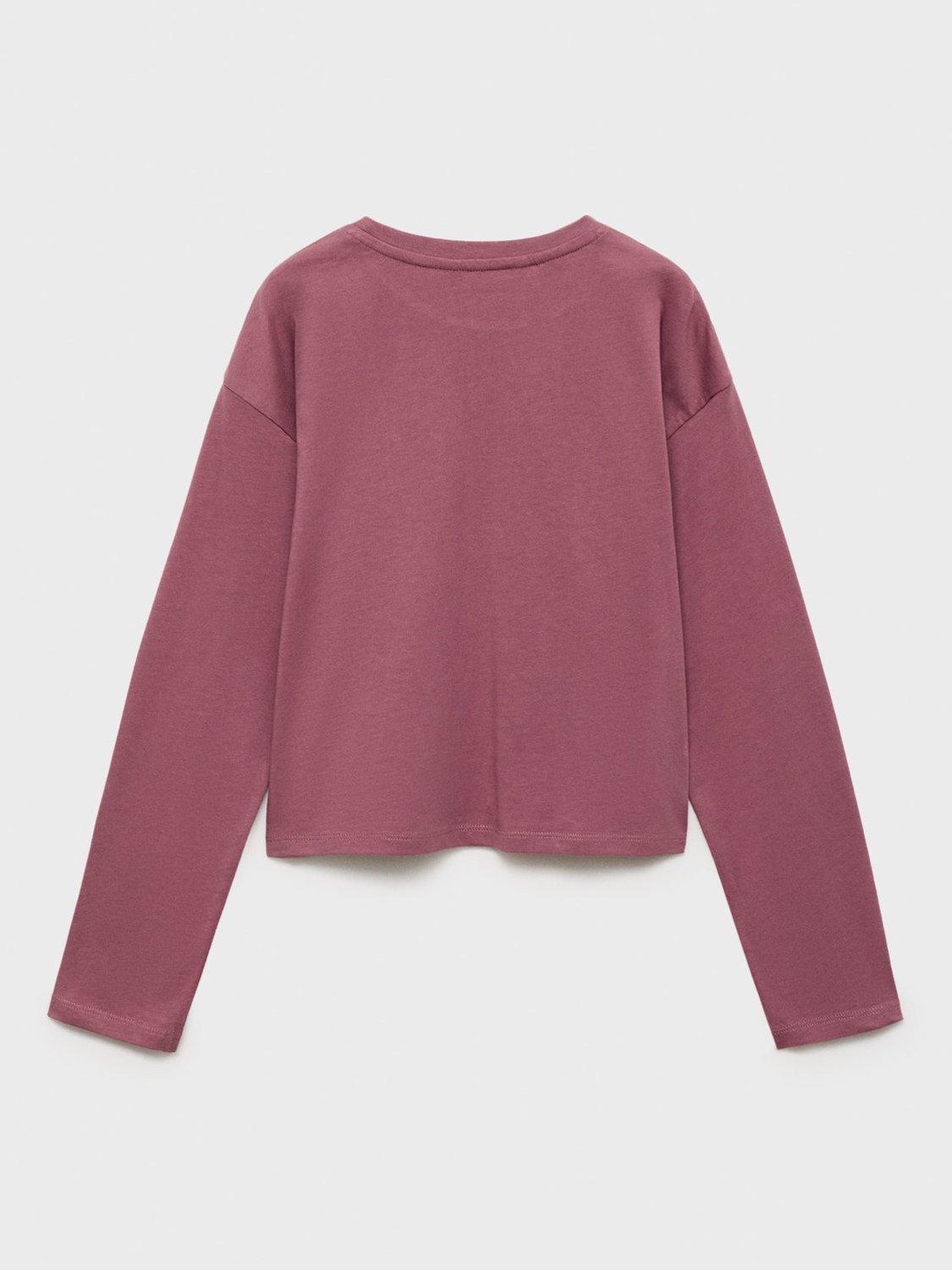 Product image 4 of 7, which shows Mango Kids' Rolling Stones Long Sleeve T-Shirt, Purple, 5-6 years