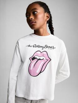 Mango Kids' Rolling Stones Tee, Natural White, Natural White