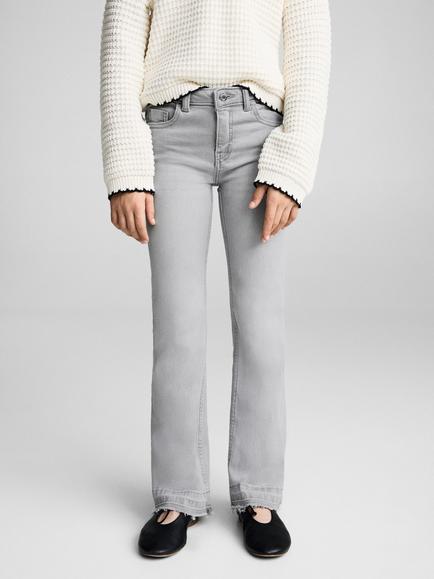Mango Kids' Flared Jeans, Open Grey, Open Grey