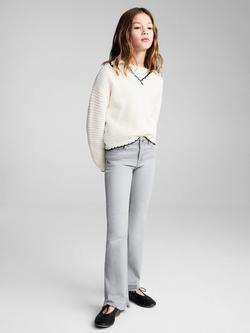 Mango Kids' Flared Jeans, Open Grey - view 2, Open Grey