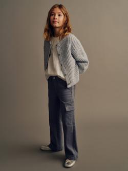 Mango Kids' Olivia Cargo Jeans, Green Grey