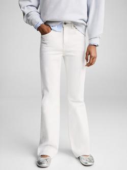 Mango Kids' Flared Jeans, Open Grey, Natural White