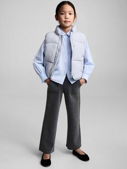 Mango Kids' Pepa Wide Leg Trousers, Charcoal - view 2, Charcoal