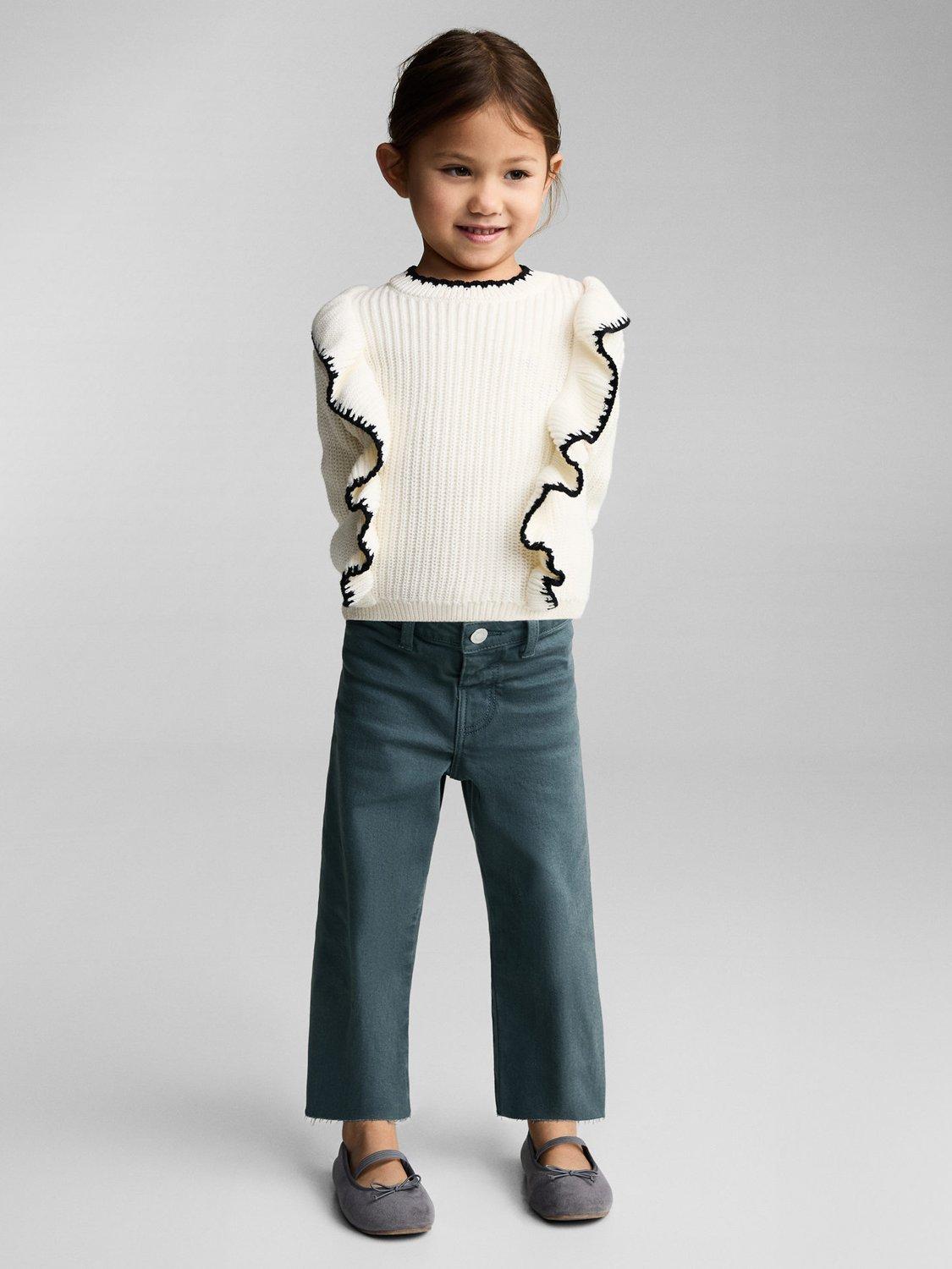 Product image 1 of 5, which shows Mango Kids' Seamless Straight Leg Jeans, Dark Blue, 9-12 months