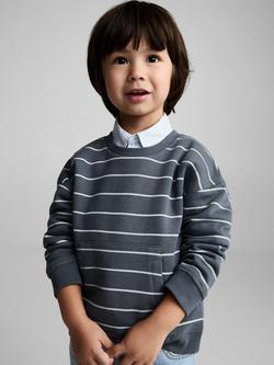 Mango Kids' Stripe Sweatshirt, Medium Blue, Medium Blue