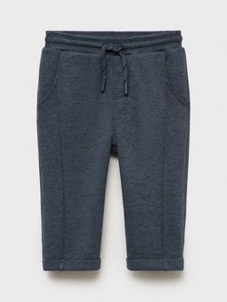 Mango Kids' Teia Cotton Blend Joggers, Medium Blue, Medium Blue