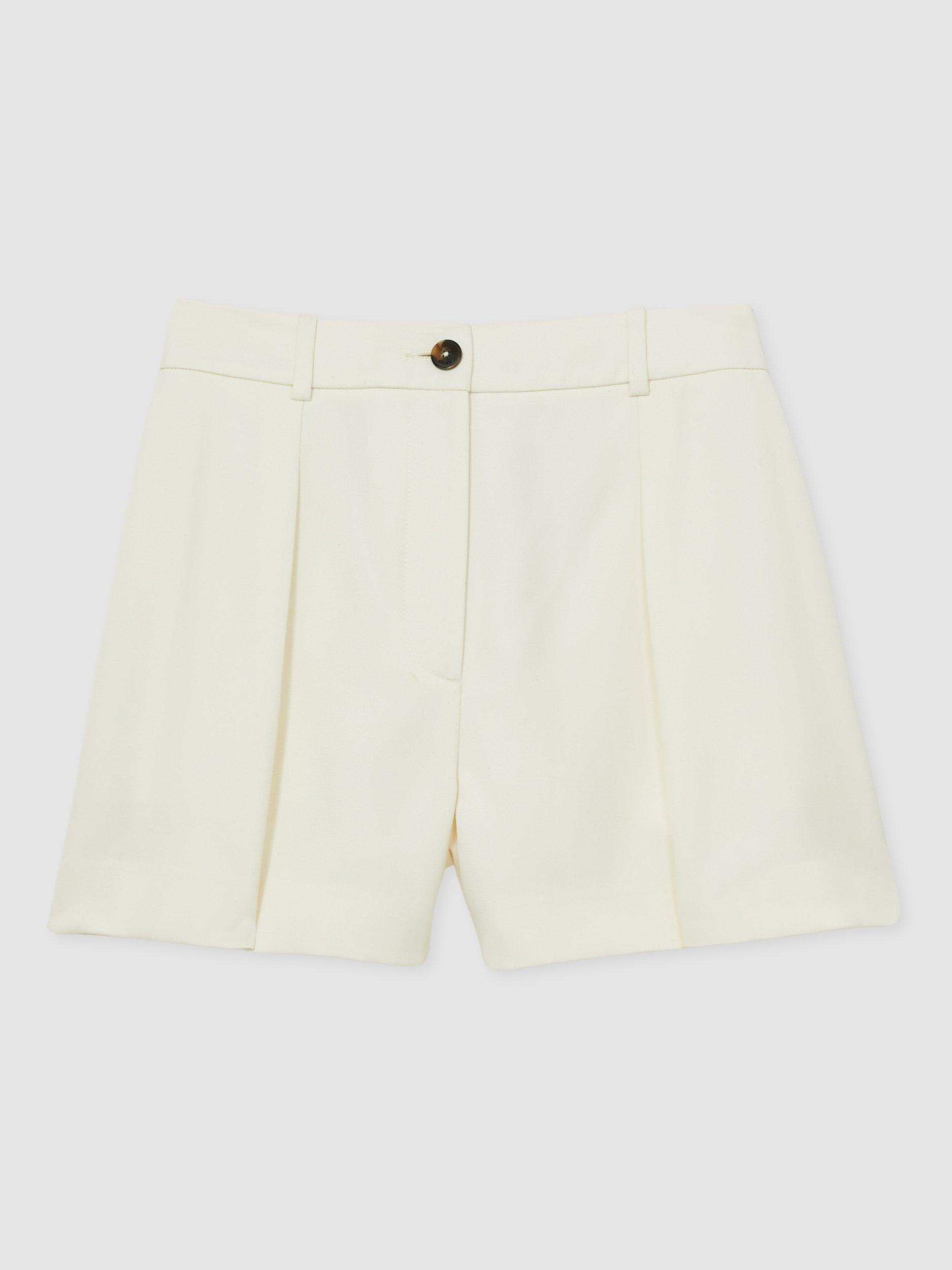 Product image 3 of 5, which shows Reiss Millie Tailored Shorts, Cream, 6R