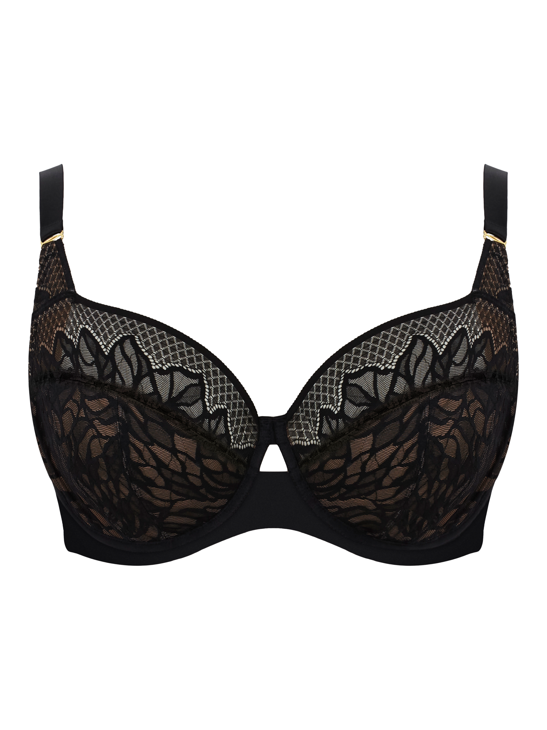 Product image 4 of 5, which shows Sculptresse Sophia Floral Lace Full Cup Bra, Black, 34DD