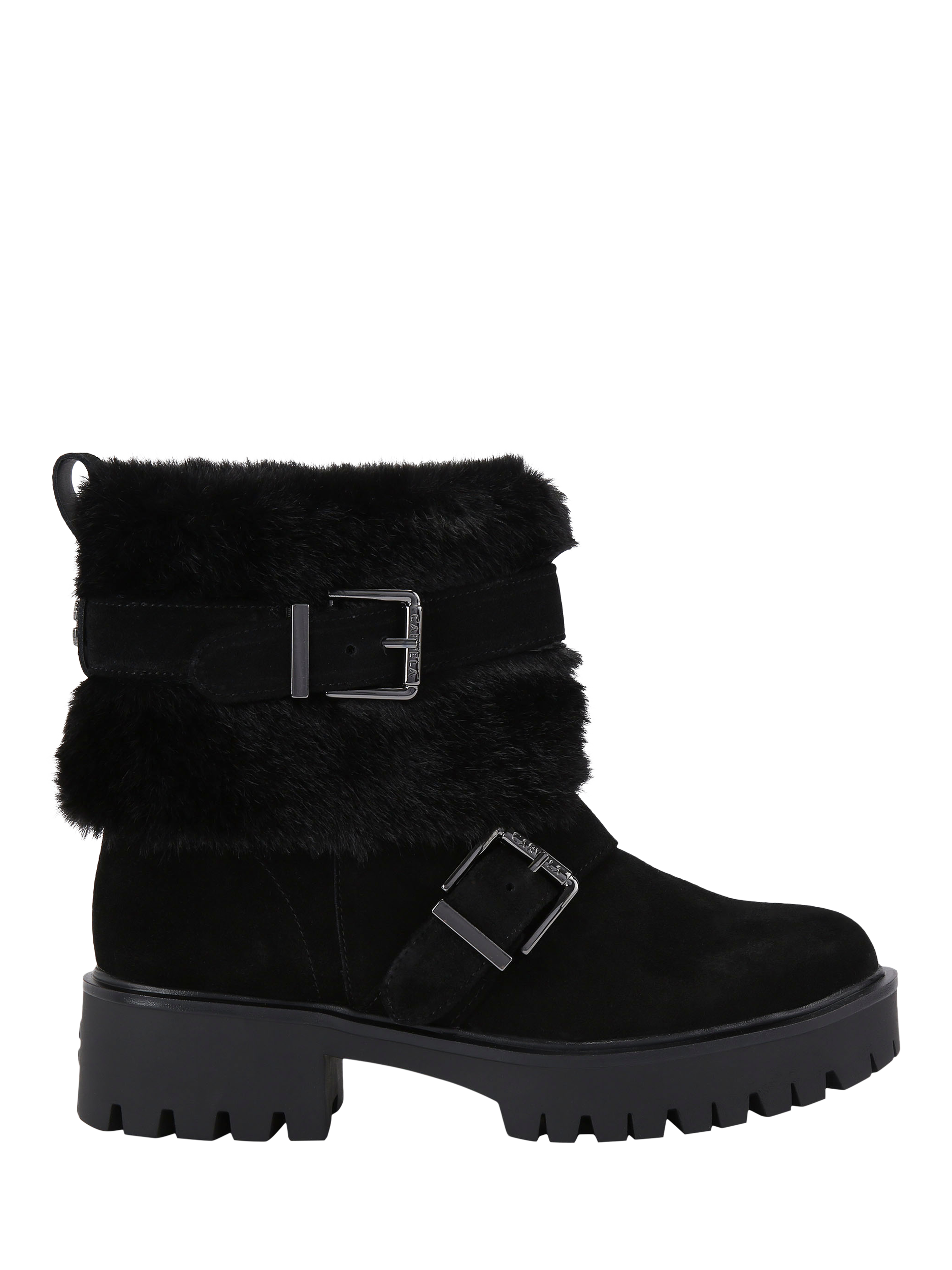 Carvela Alpine Suede Bucket Ankle Boots, Black