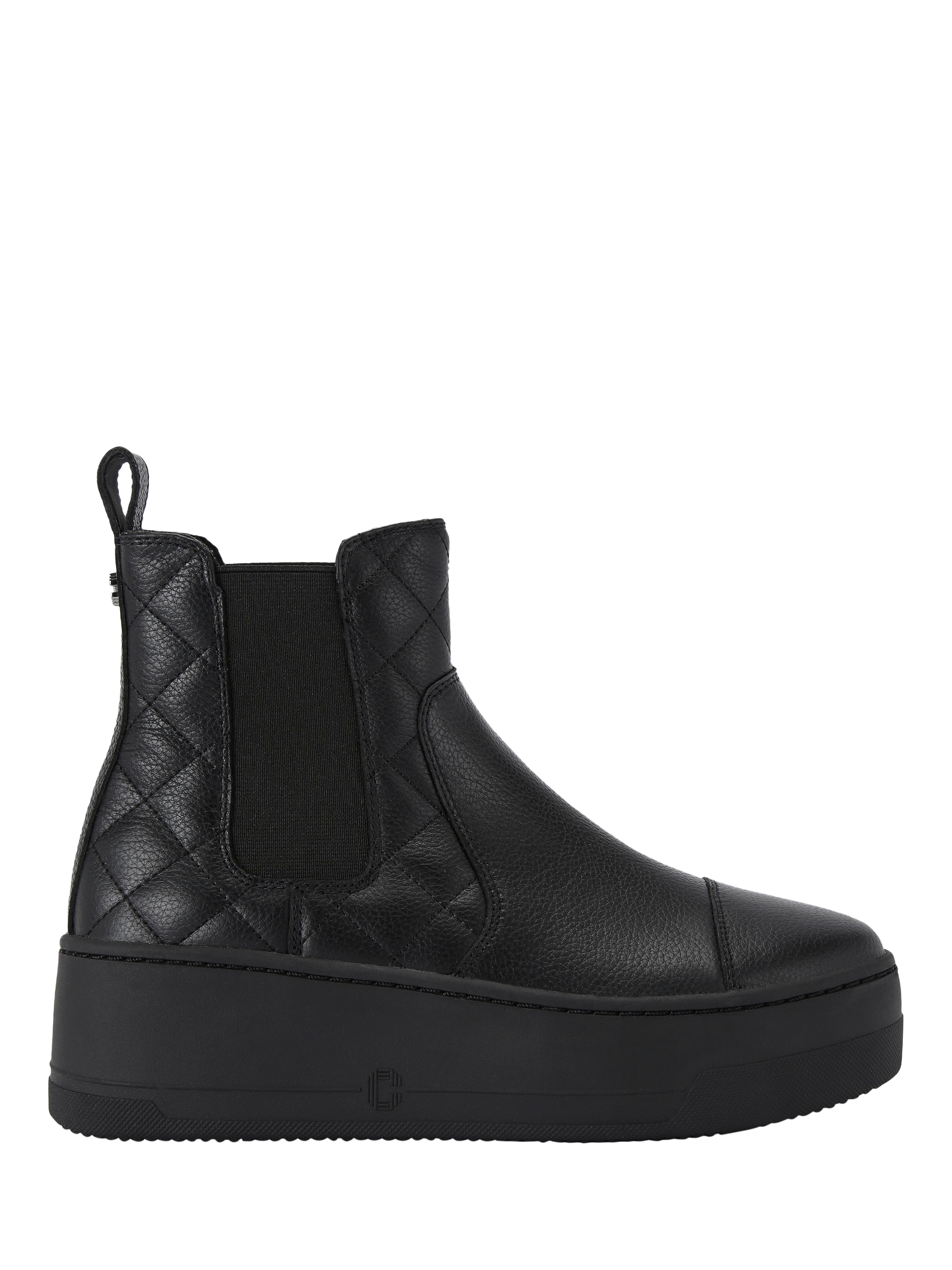 Carvela Connected Leather Zip Chelsea Boots, Black