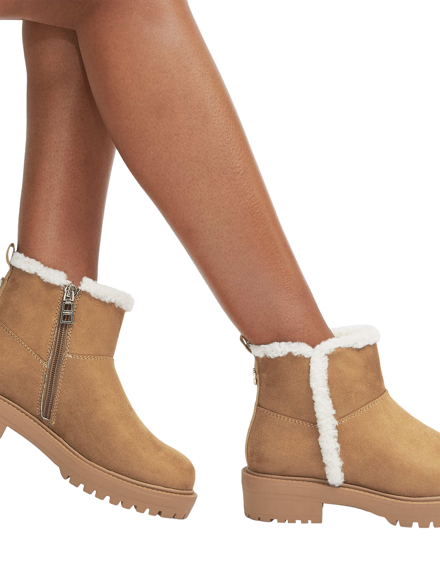 Product image 2 of 5, which shows Carvela Cosy Microsuede Ankle Boots, Brown Tan, 3