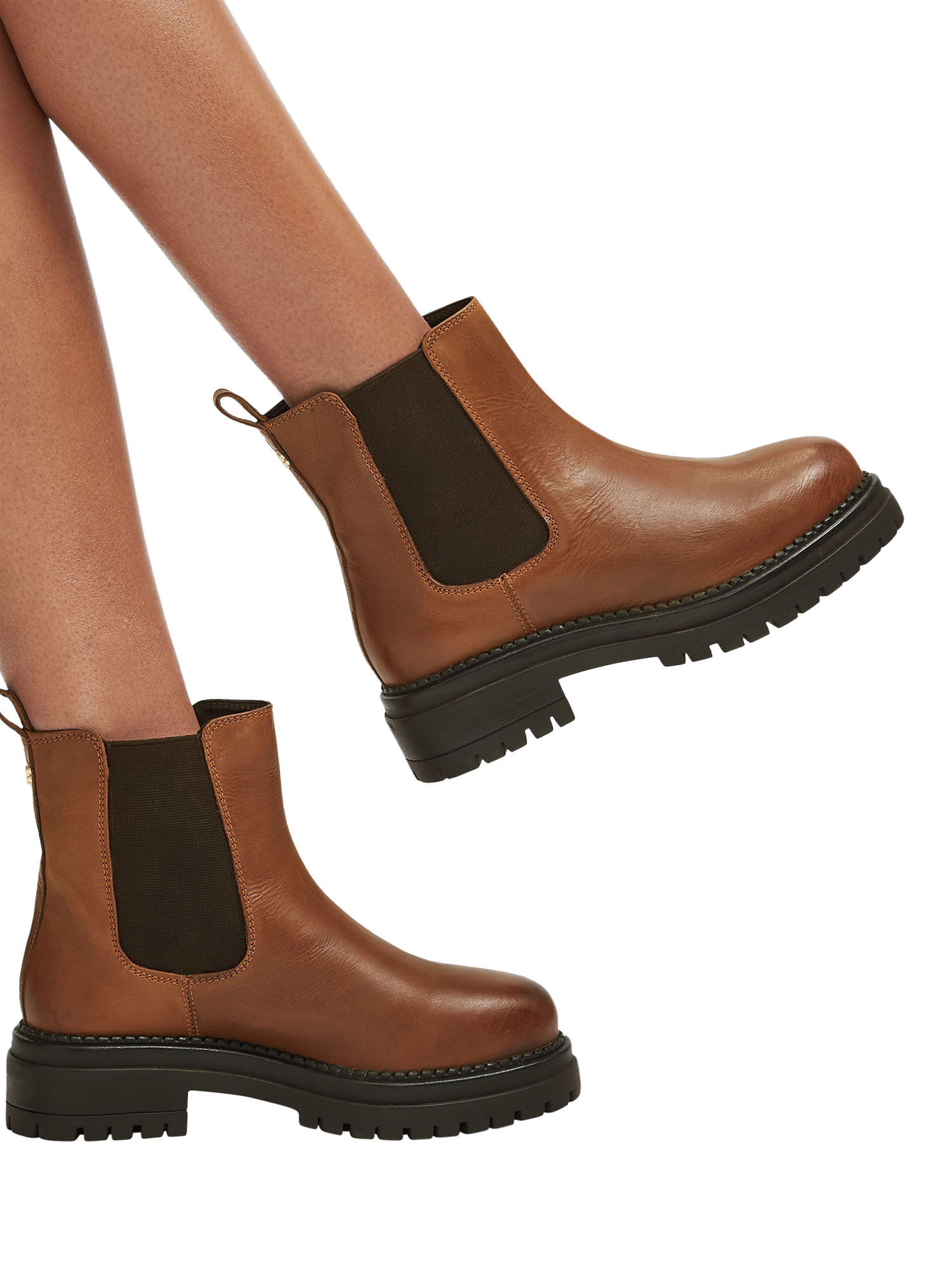 Product image 2 of 5, which shows Carvela Headline Leather Ankle Boots, Brown Tan, 3
