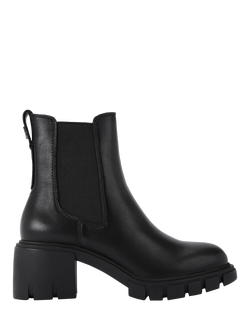 Carvela Ignite Leather Block Heel Chelsea Boots, Black