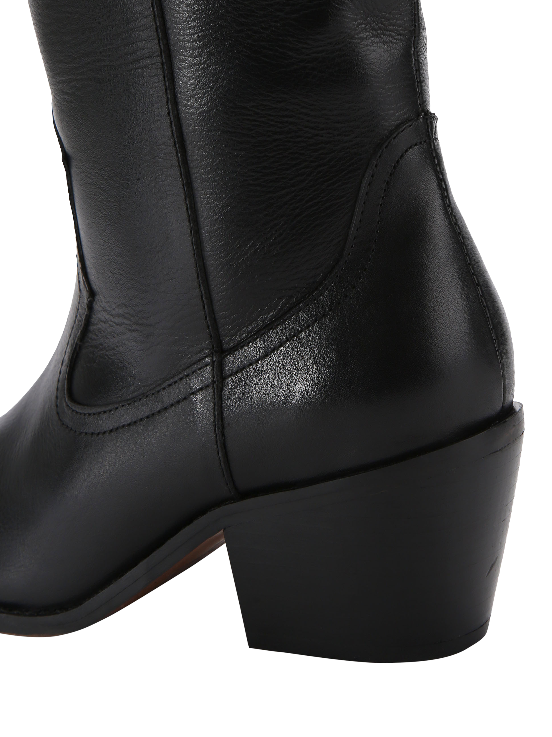 Product image 4 of 4, which shows Carvela Maven Leather High Leg Western Boots, Black, 3