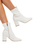Carvela Strut Block Heel Ankle Boots, White