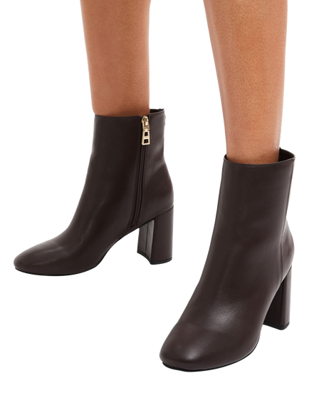 Carvela Willow Heeled Ankle Boots, Dark Brown - view 2, Dark Brown