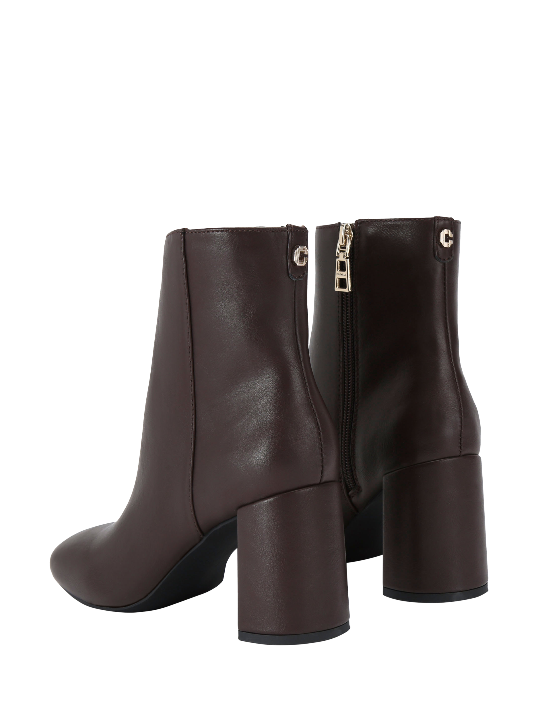 Product image 4 of 5, which shows Carvela Willow Heeled Ankle Boots, Dark Brown, 3