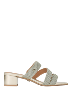 Carvela Gala Metallic Block Mule Sandals, Gold, Gold