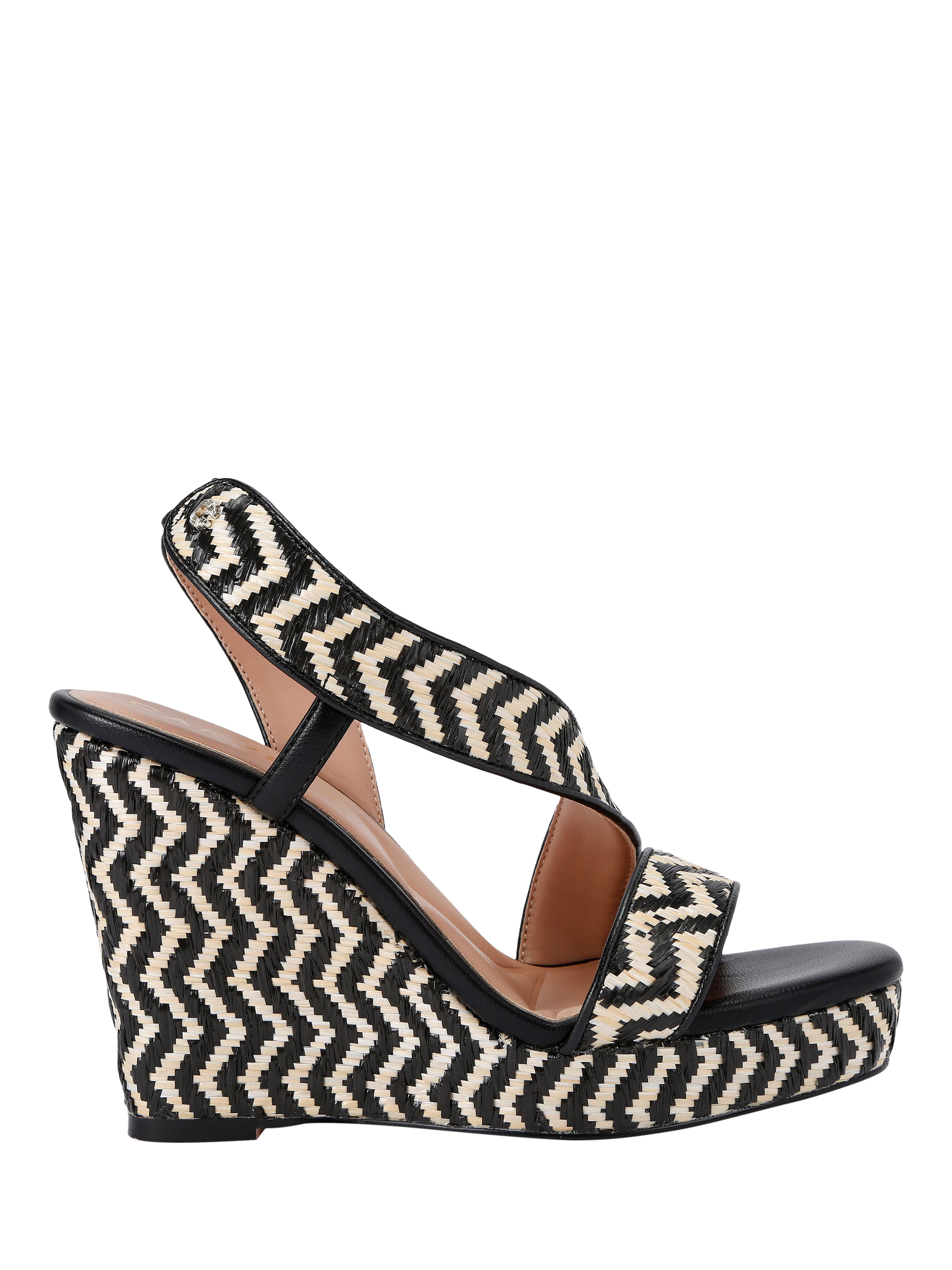 Carvela Gala Capri Wedge Sandals, Black/Multi