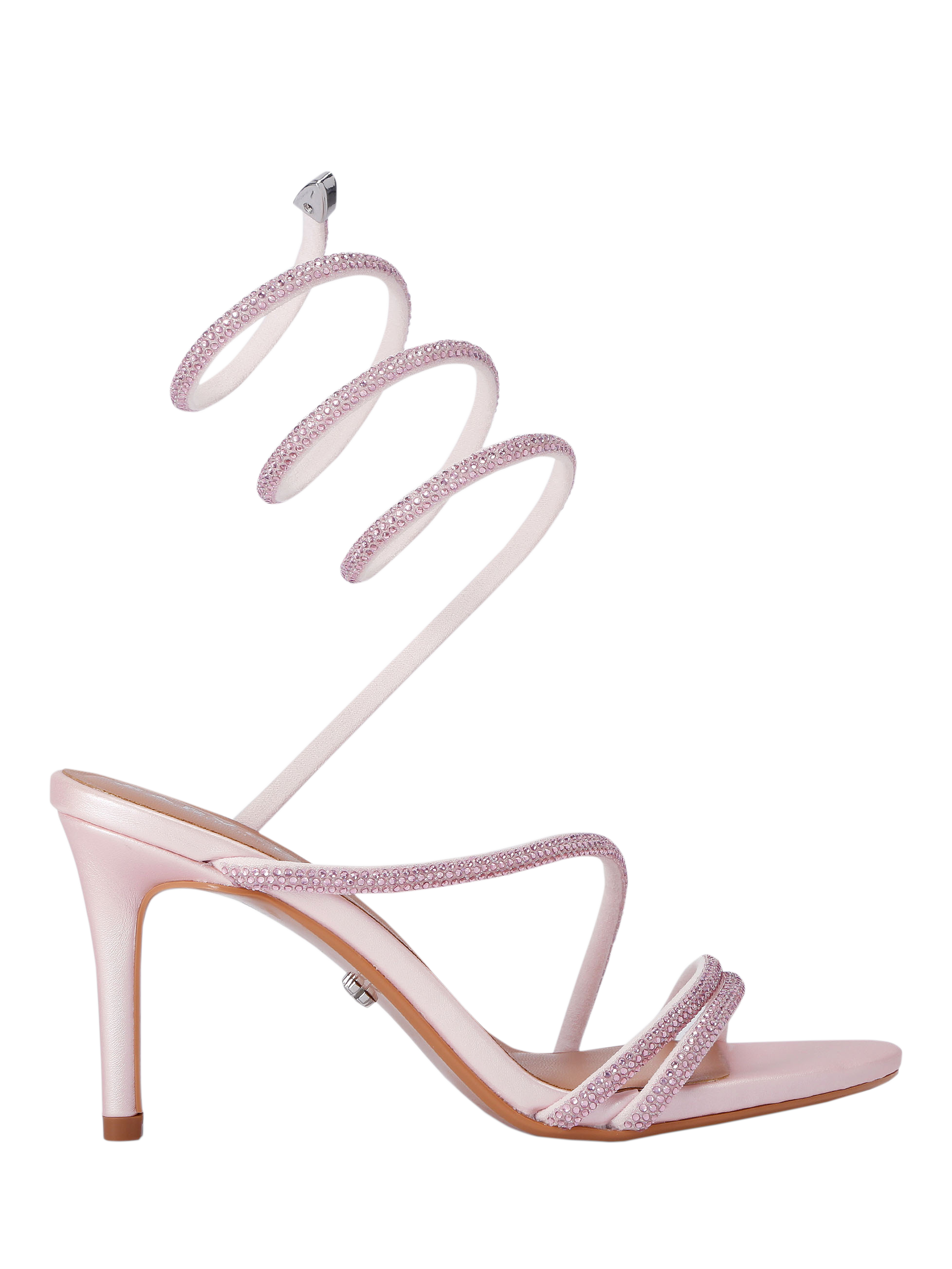 Product image 1 of 5, which shows Carvela Spiral Embellished Heeled Sandals, Light Pink, 3