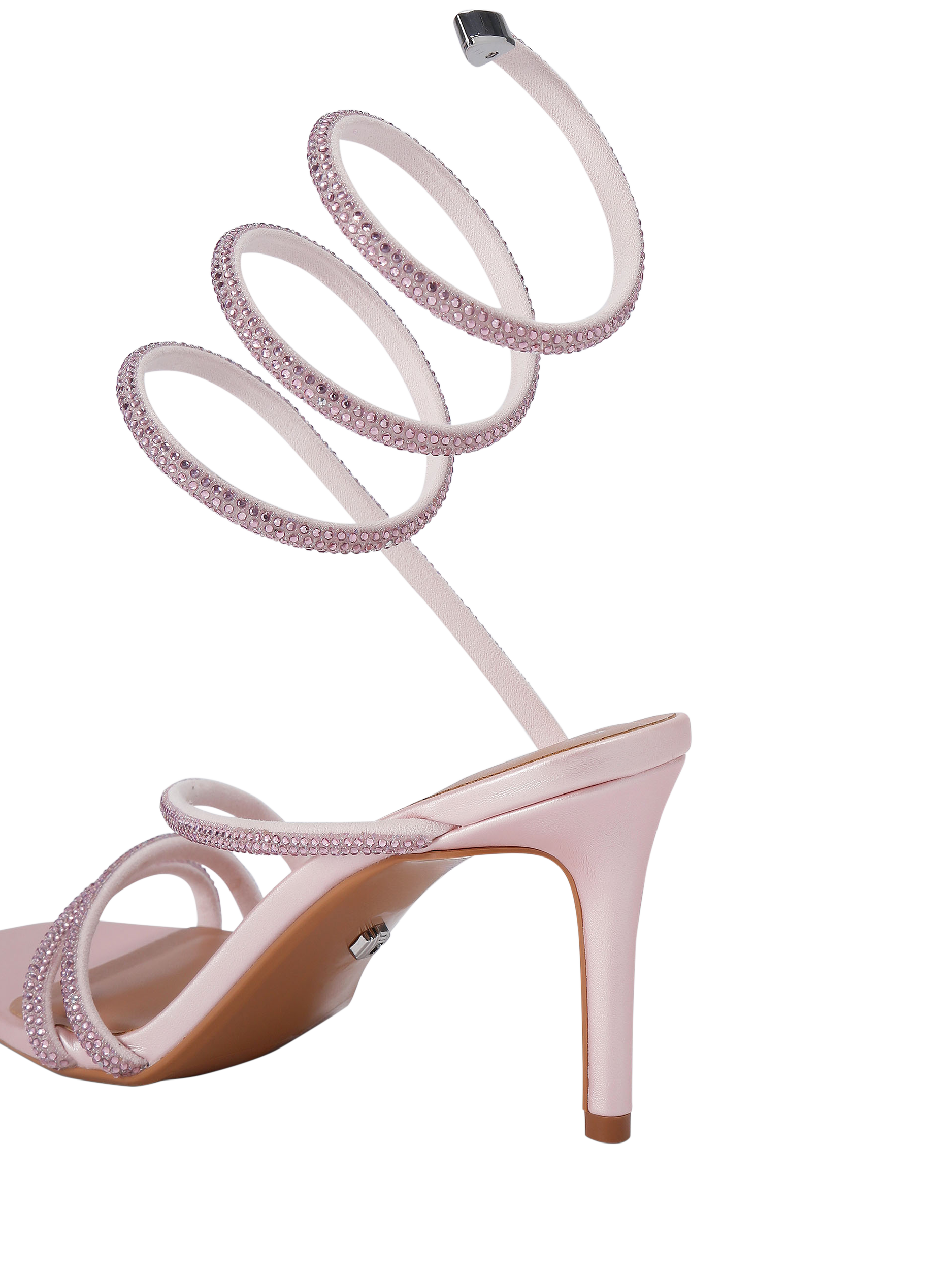 Product image 4 of 5, which shows Carvela Spiral Embellished Heeled Sandals, Light Pink, 3