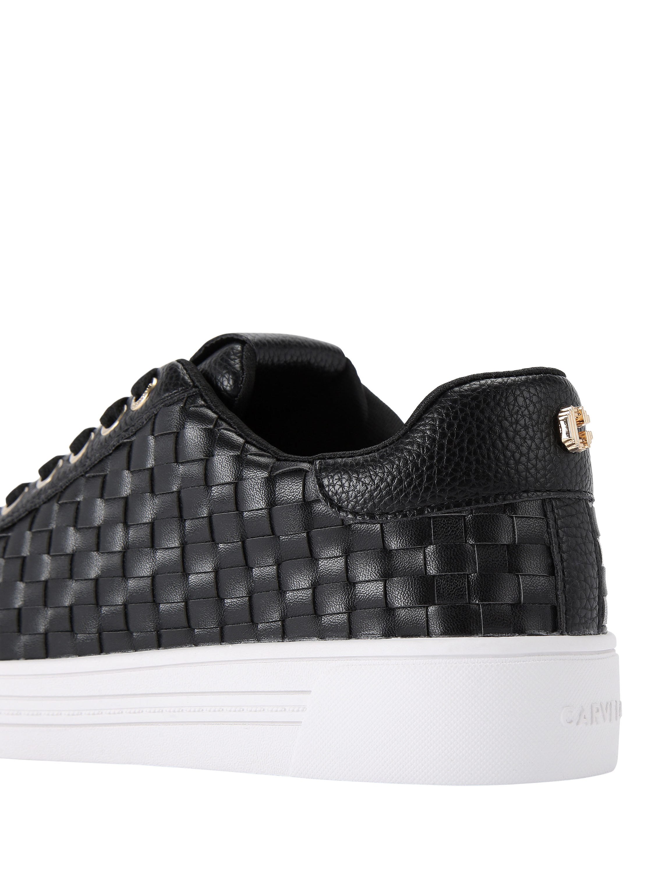Product image 4 of 5, which shows Carvela Daze Weave Trainers, Black, 3