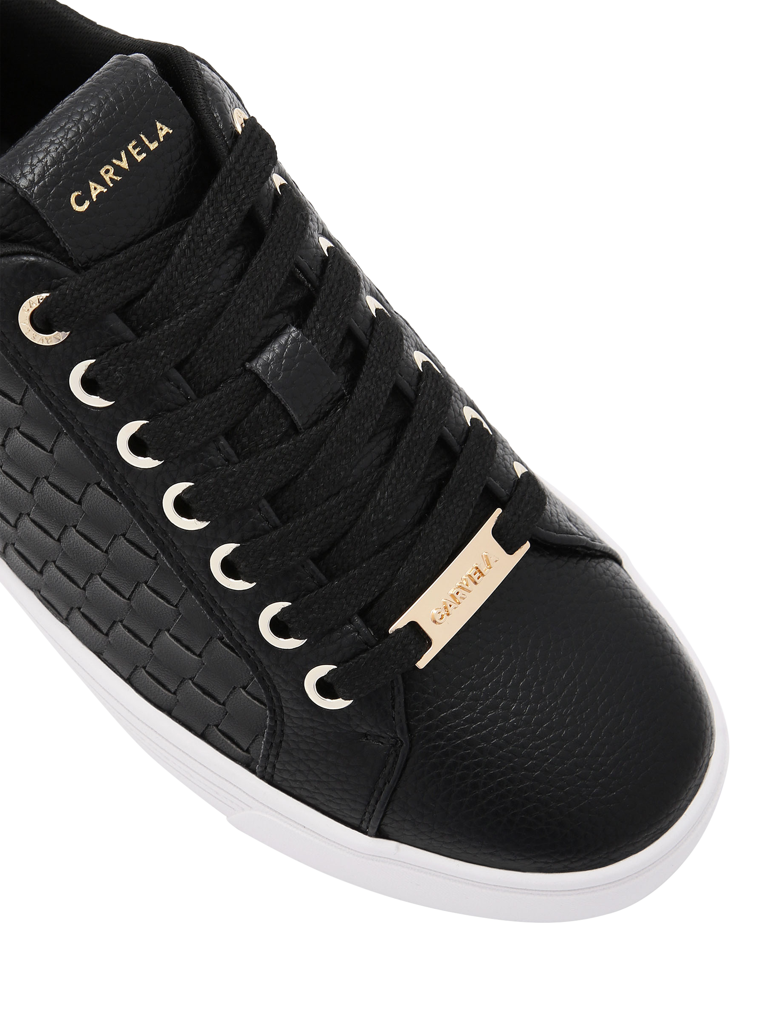 Product image 5 of 5, which shows Carvela Daze Weave Trainers, Black, 3