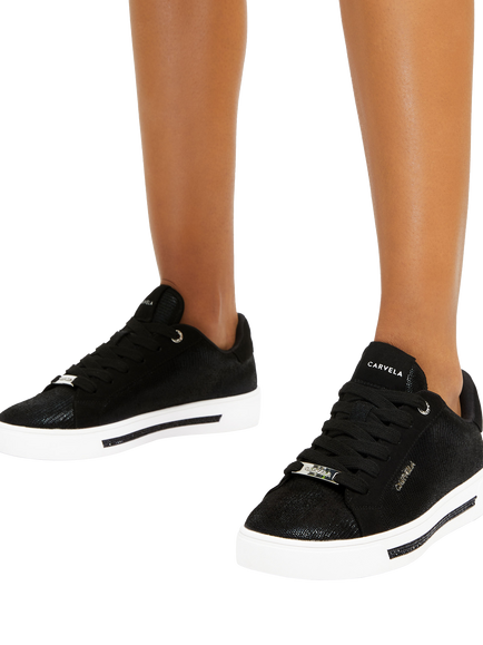 Carvela Diamond Embellished Trainers, Black - view 2, Black