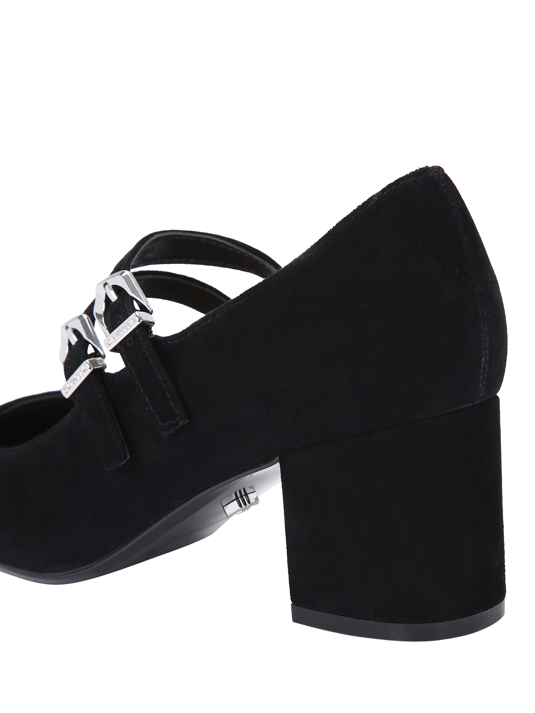 Product image 4 of 5, which shows Carvela Harper Suede Court Shoes, Black, 3