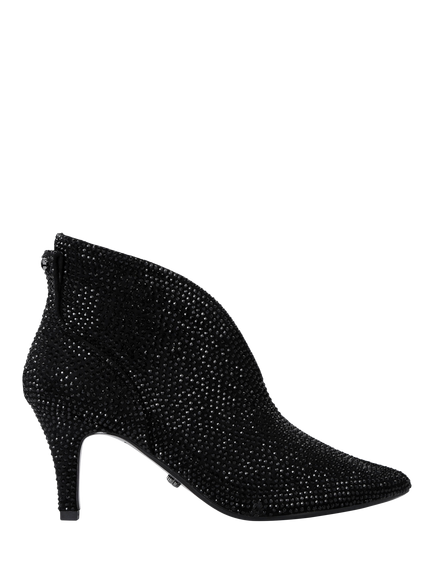 Carvela Flute Microsuede Embellished Shoes Boots, Black, Black Multi Black