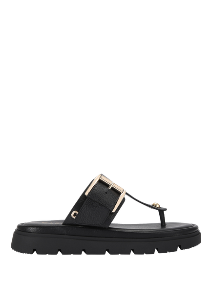 Carvela Pavilion Leather T-Bar Mule Sandals, Black, Black