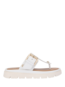 Carvela Pavilion Leather T-Bar Sandals, White, White