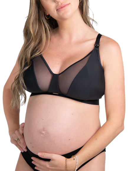 Hotmilk Flawless Full Cup Plunge Nursing Bra - view 2, Black