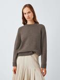 John Lewis Merino Wool Rich Crew Neck Jumper, Taupe