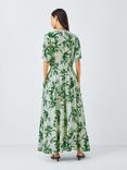 John Lewis Danique Cotton Blend Floral Maxi Tea Dress, Green