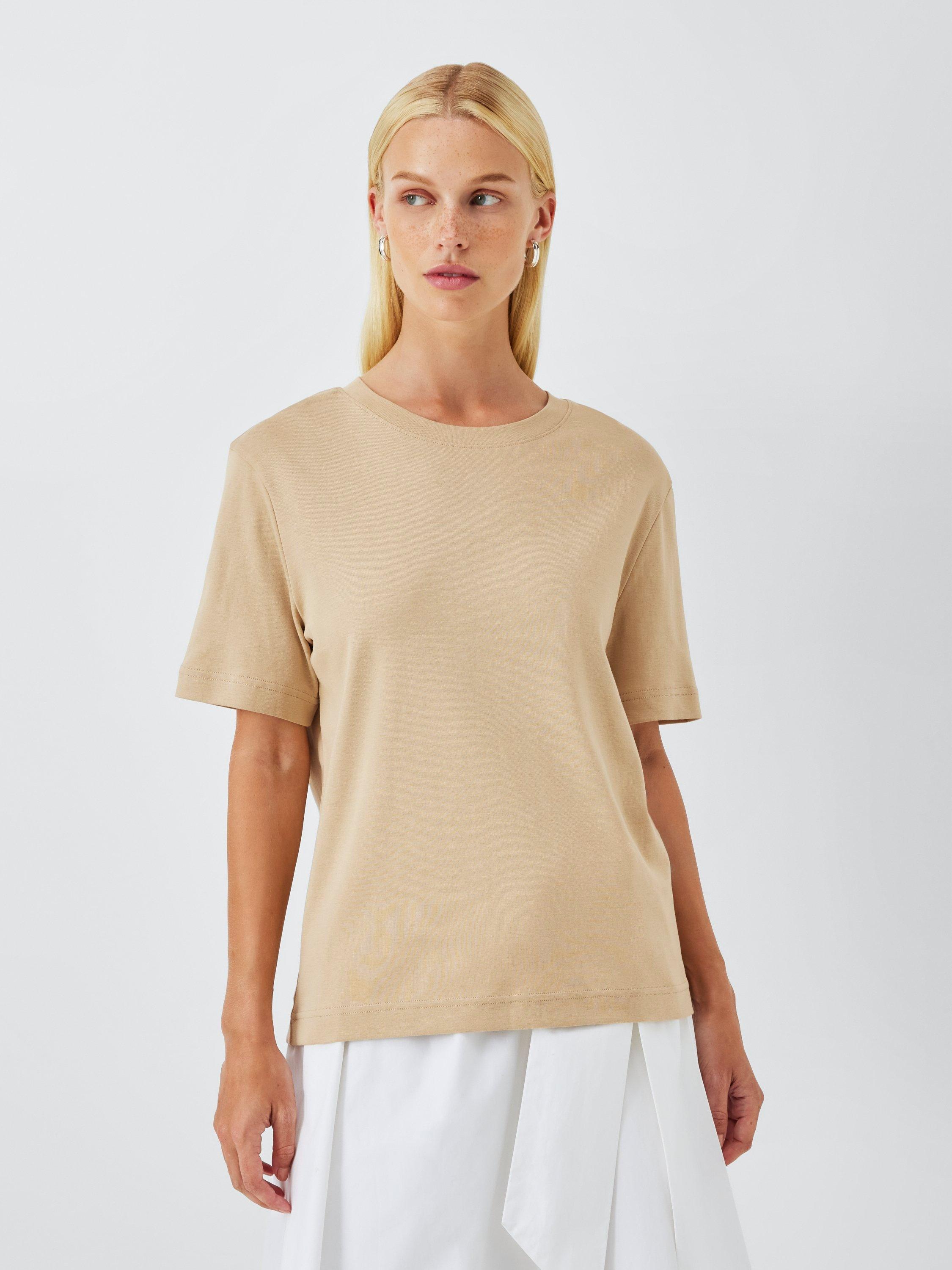 Product image 1 of 6, which shows John Lewis Cotton Jersey Round Neck T-Shirt, Safari, 6