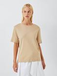 John Lewis Cotton Jersey Round Neck T-Shirt, Safari
