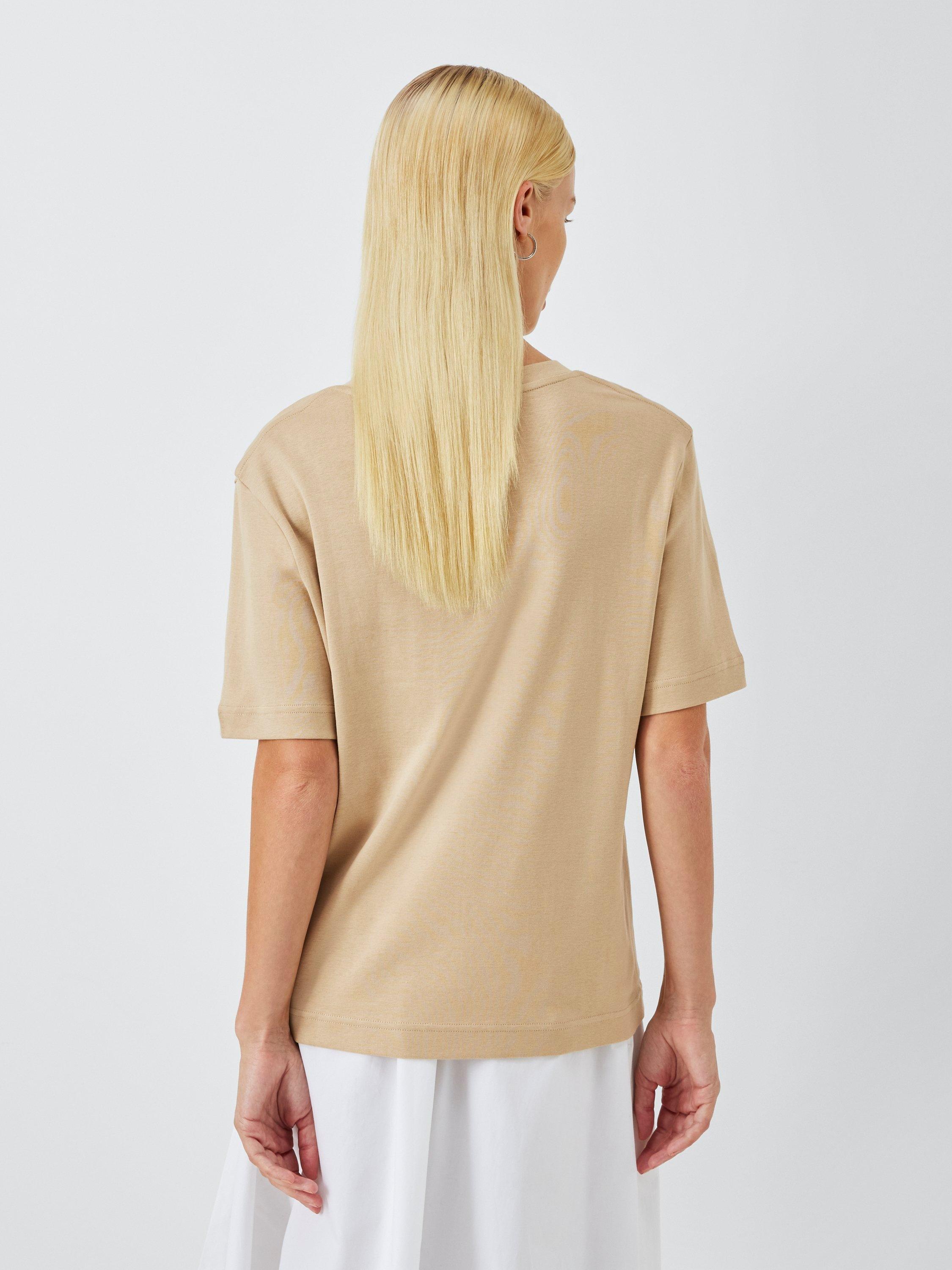 Product image 2 of 6, which shows John Lewis Cotton Jersey Round Neck T-Shirt, Safari, 6