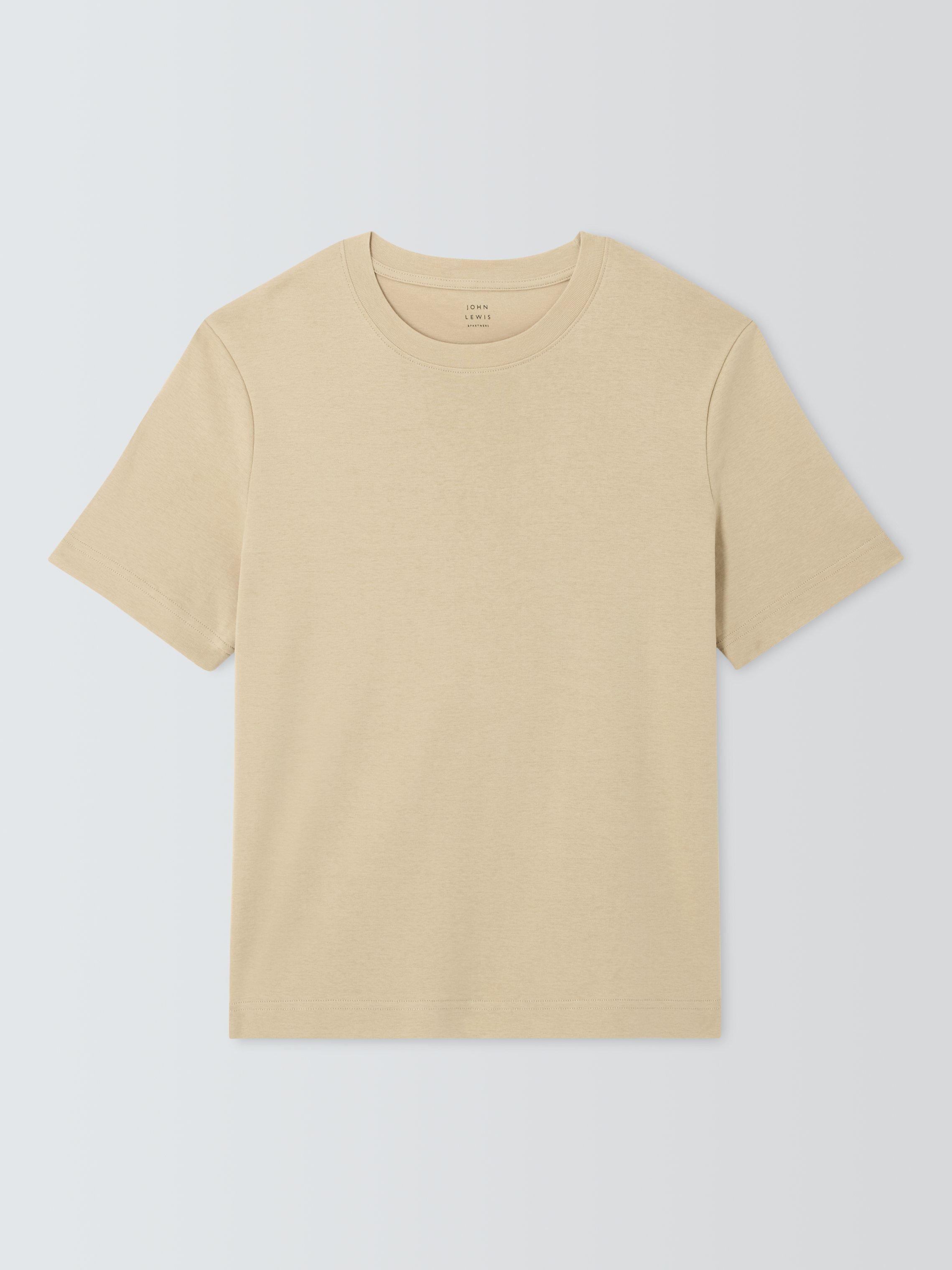 Product image 4 of 6, which shows John Lewis Cotton Jersey Round Neck T-Shirt, Safari, 6