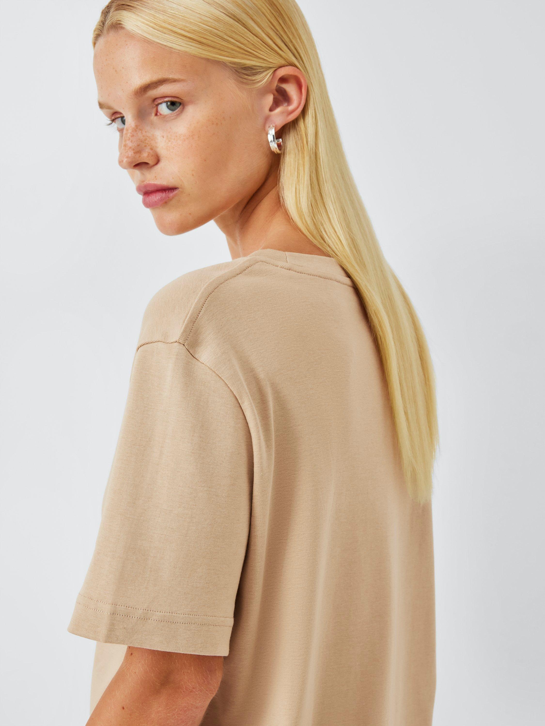 Product image 5 of 6, which shows John Lewis Cotton Jersey Round Neck T-Shirt, Safari, 6