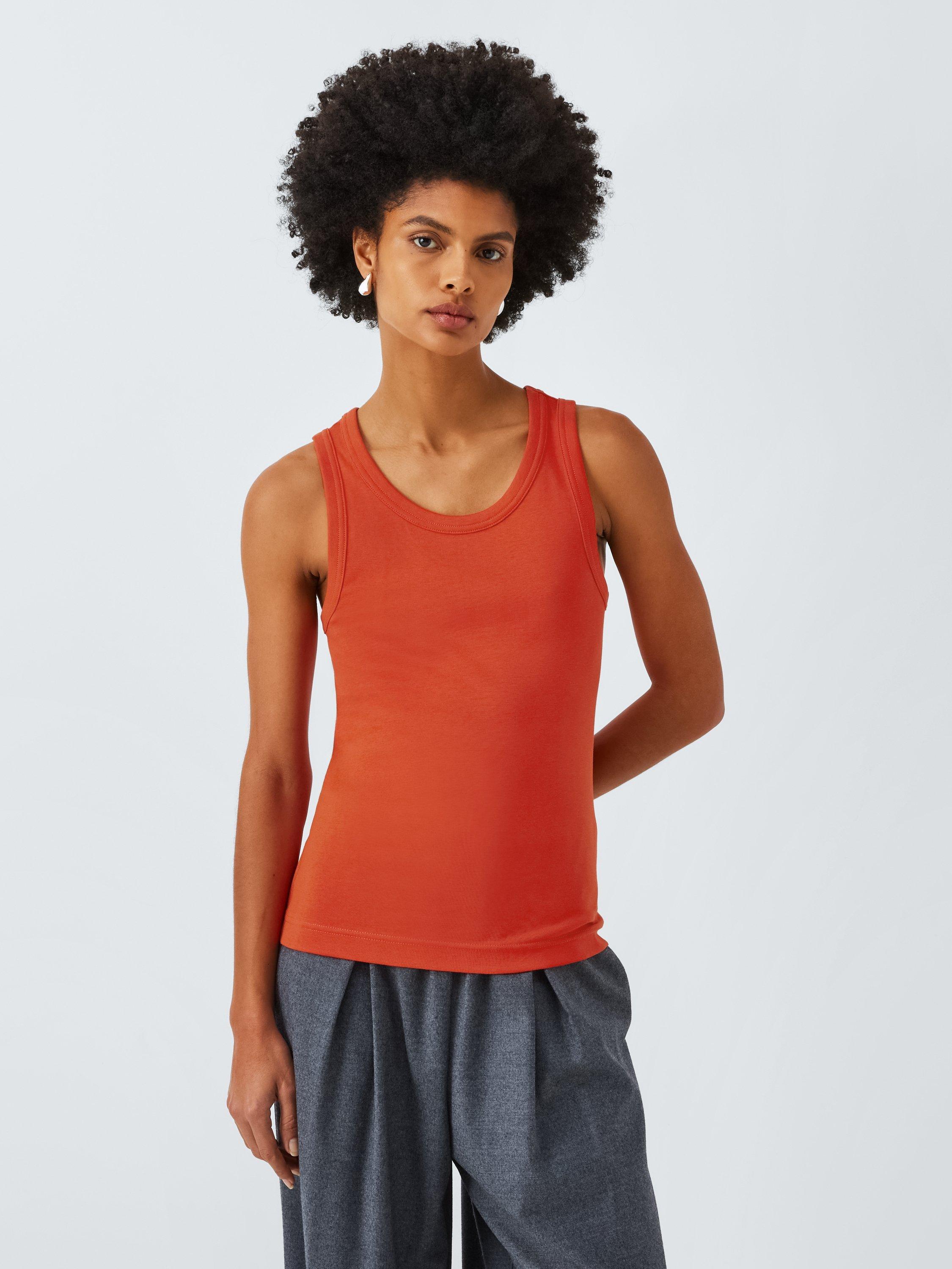 Product image 2 of 6, which shows John Lewis Organic Cotton Tank Top, Red Clay, 6