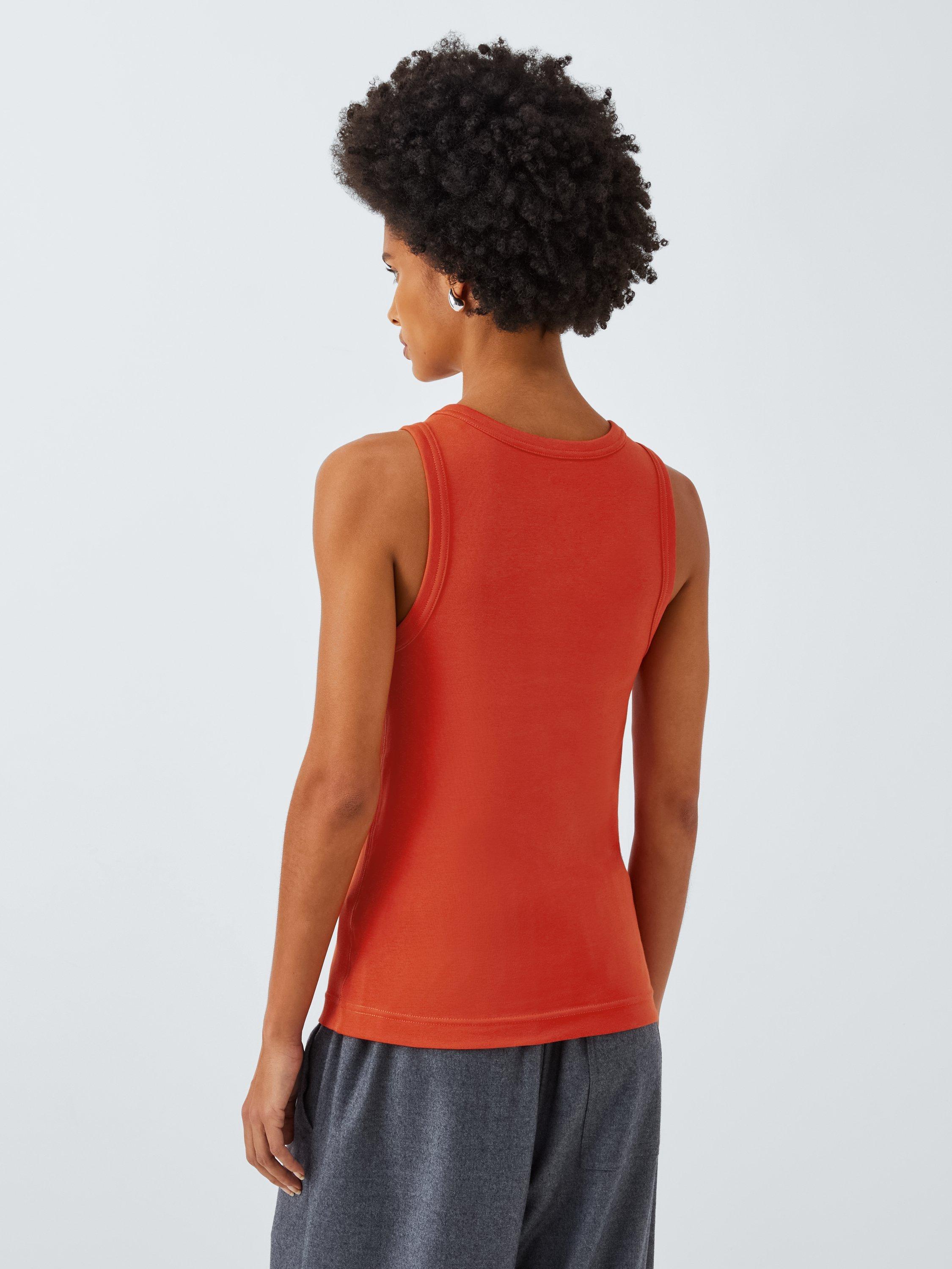 Product image 1 of 6, which shows John Lewis Organic Cotton Tank Top, Red Clay, 6