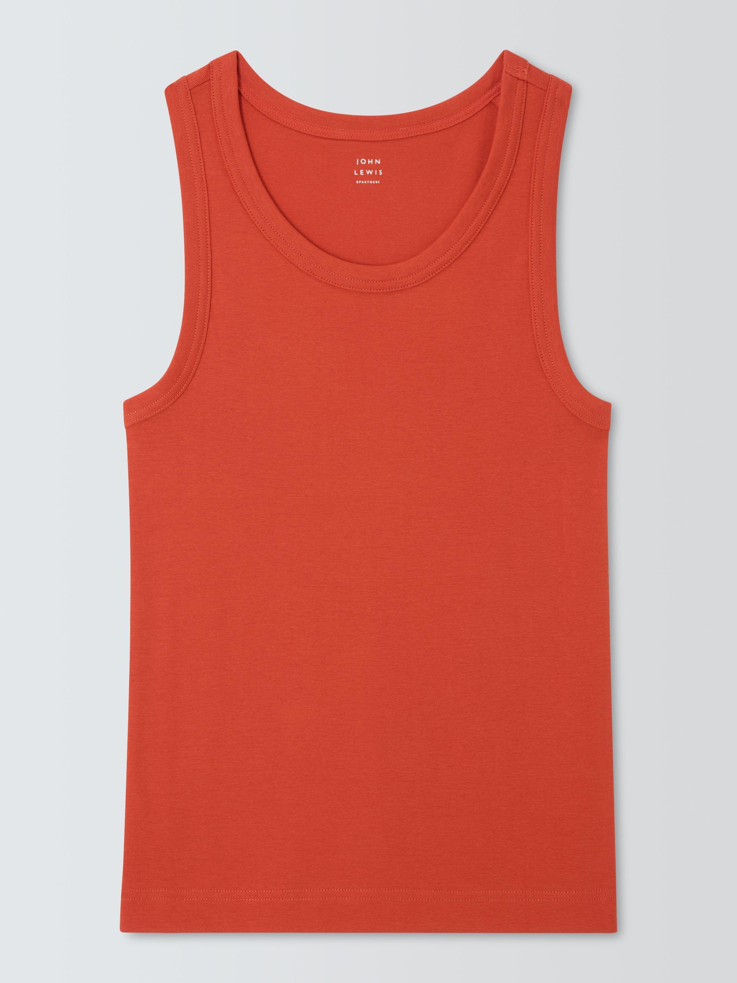 Product image 4 of 6, which shows John Lewis Organic Cotton Tank Top, Red Clay, 6