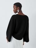 John Lewis Editions Exaggerated Sleeve Top, Black