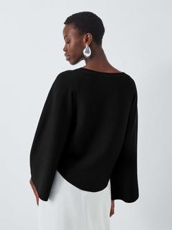 John Lewis Editions Exaggerated Sleeve Top, Black - view 2, Black