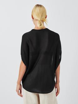 John Lewis Circular Knit Top, Black - view 2, Black