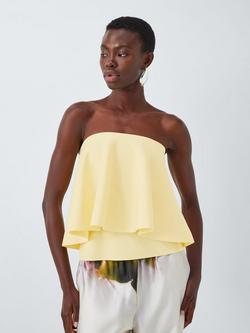 John Lewis Editions Ruffle Bandeau Knit Top, Yellow, Yellow