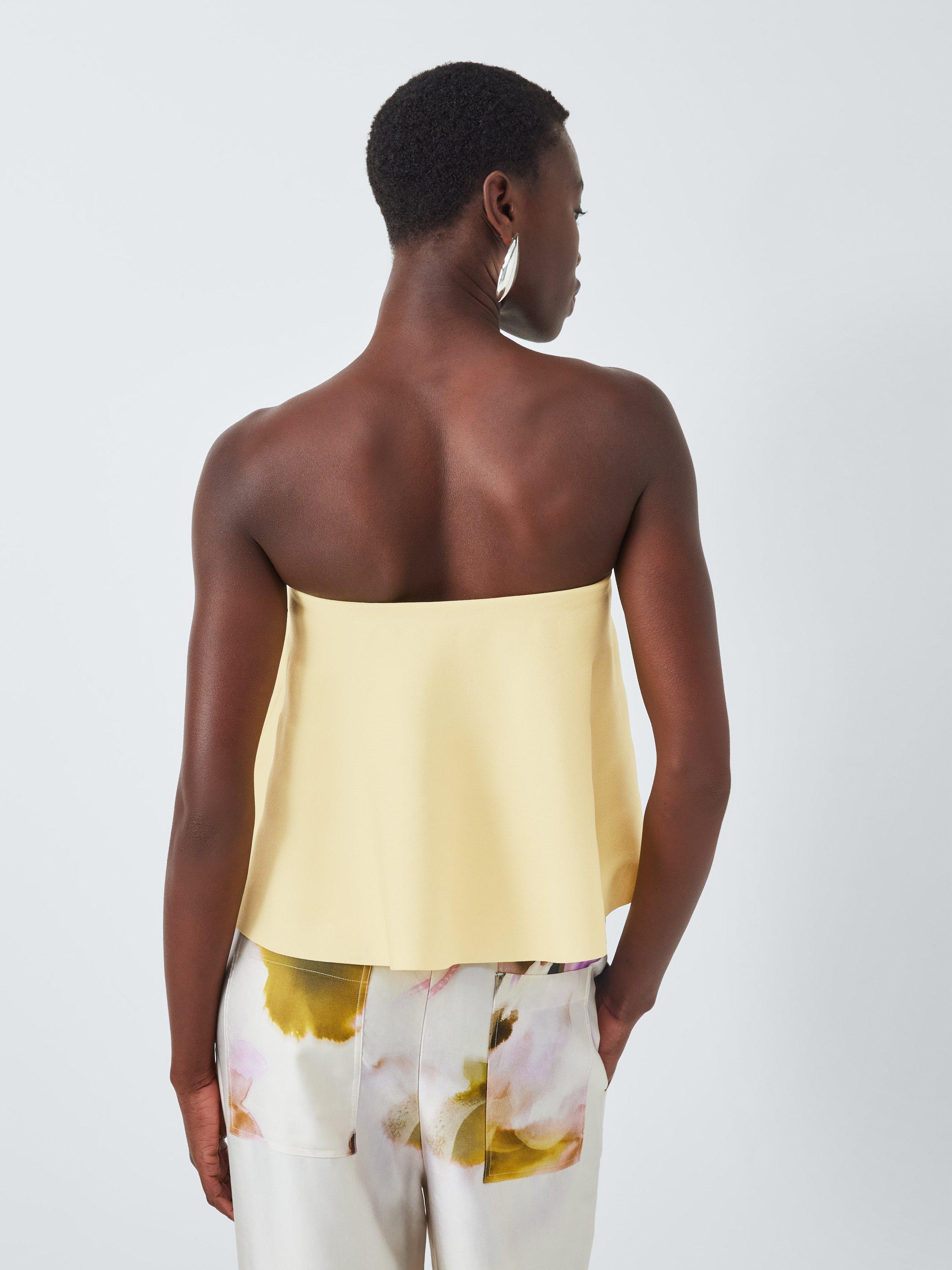 Product image 2 of 6, which shows John Lewis Editions Ruffle Bandeau Knit Top, Yellow, 6