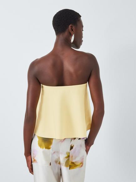 John Lewis Editions Ruffle Bandeau Knit Top, Yellow - view 2, Yellow