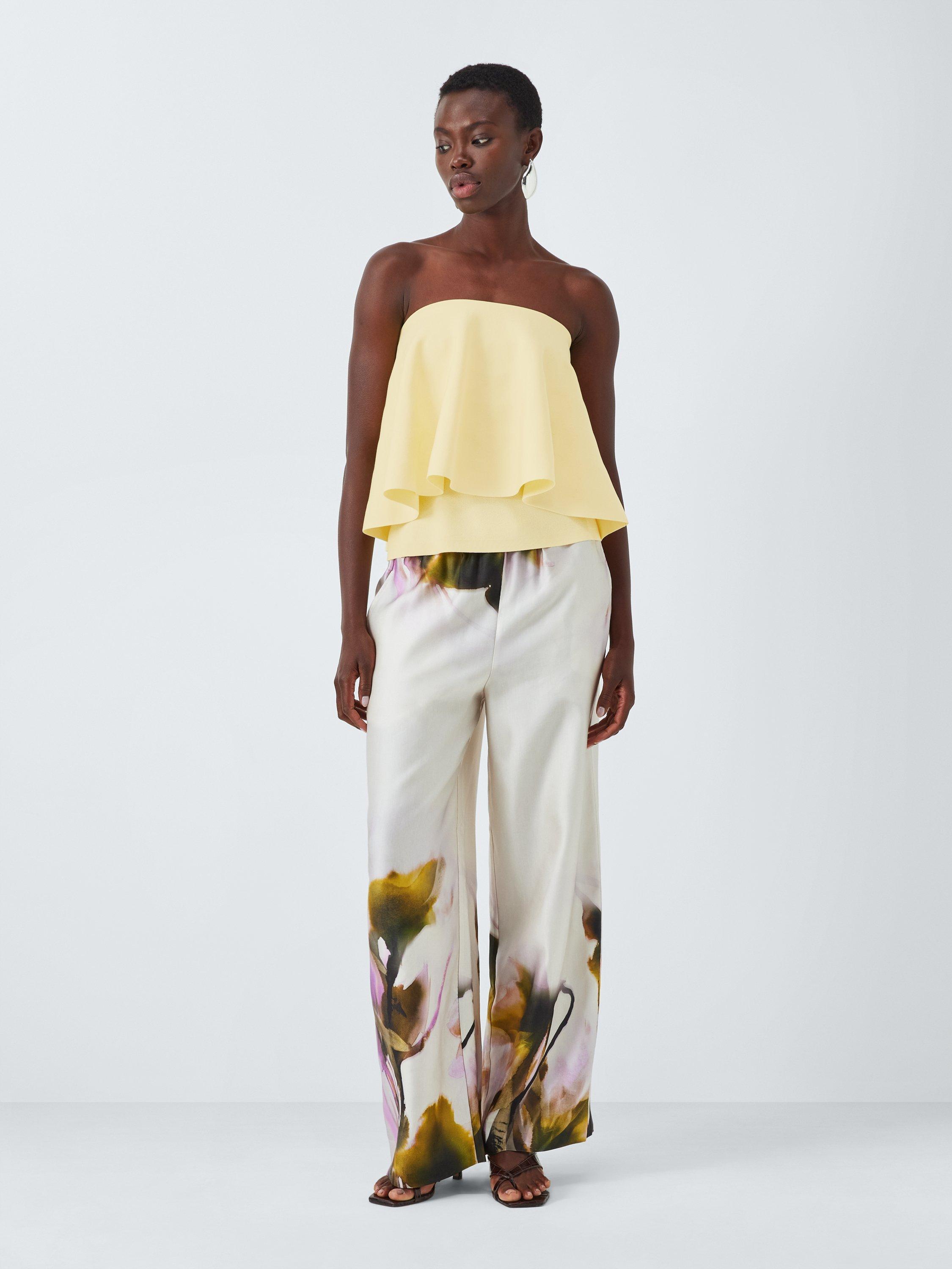 Product image 3 of 6, which shows John Lewis Editions Ruffle Bandeau Knit Top, Yellow, 6